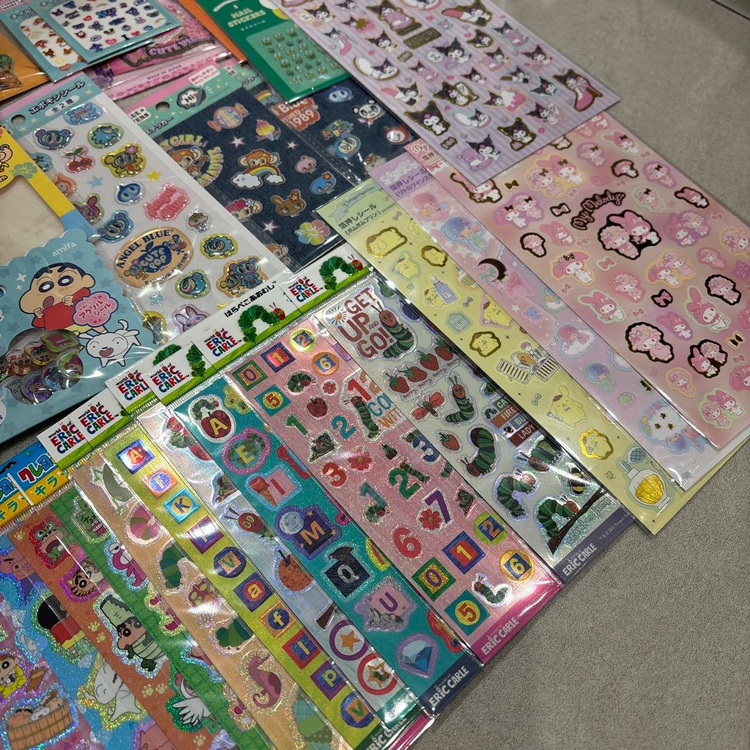 ダイソー セリア シールまとめ売り 全63枚 サンリオ ぷくっとシール