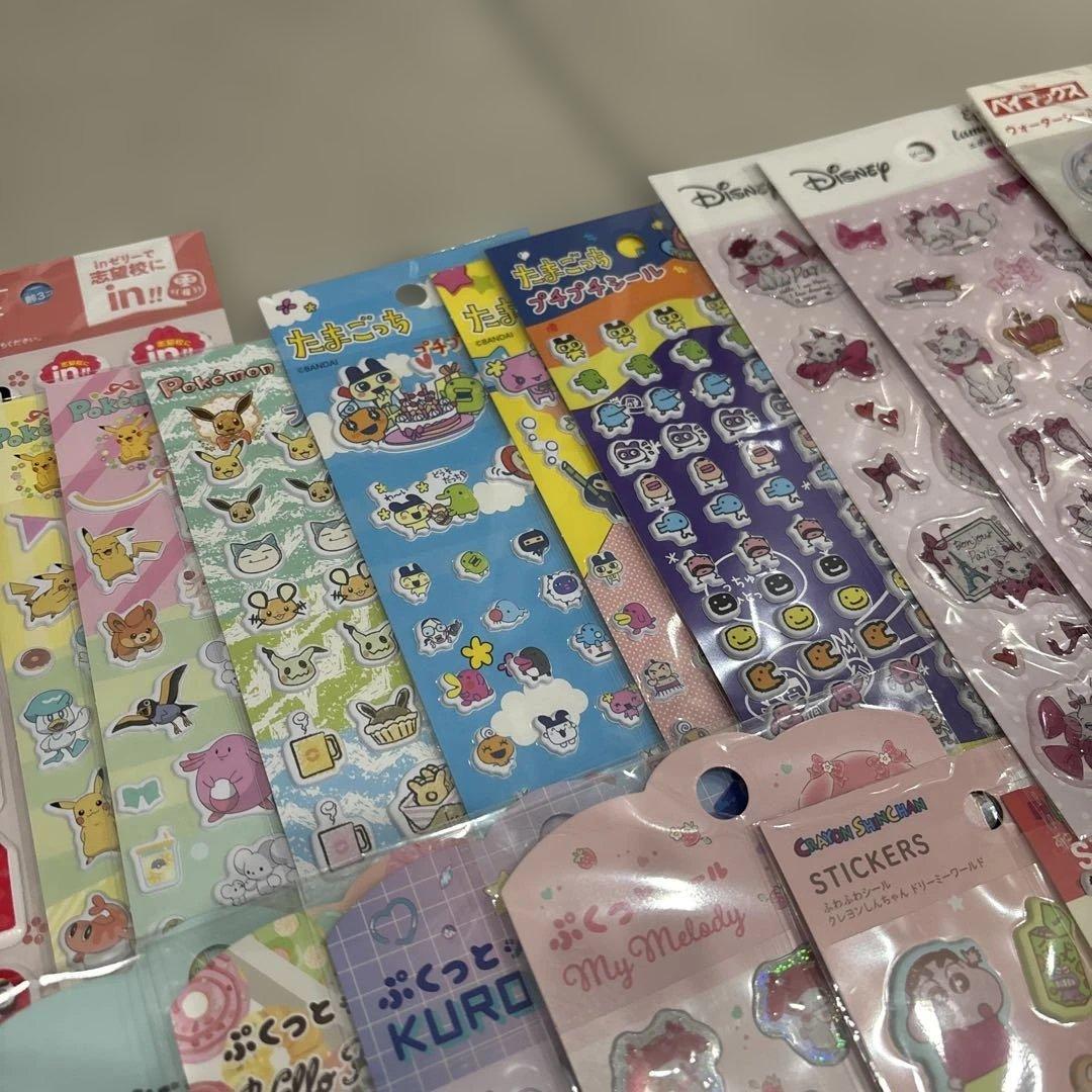 ダイソー セリア シールまとめ売り 全63枚 サンリオ ぷくっとシール