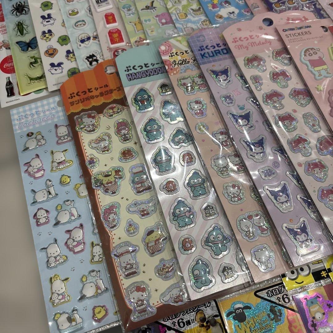 ダイソー セリア シールまとめ売り 全63枚 サンリオ ぷくっとシール