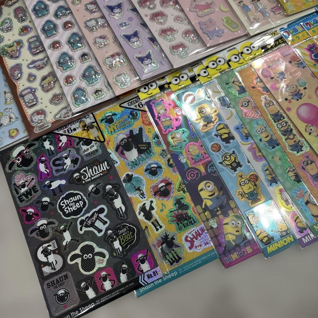 ダイソー セリア シールまとめ売り 全63枚 サンリオ ぷくっとシール