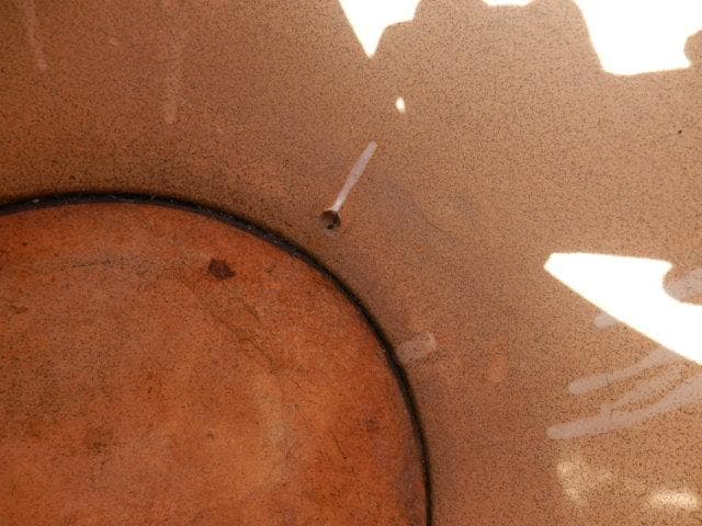 火鉢　上幅46x高さ35cmくらい　補修あり