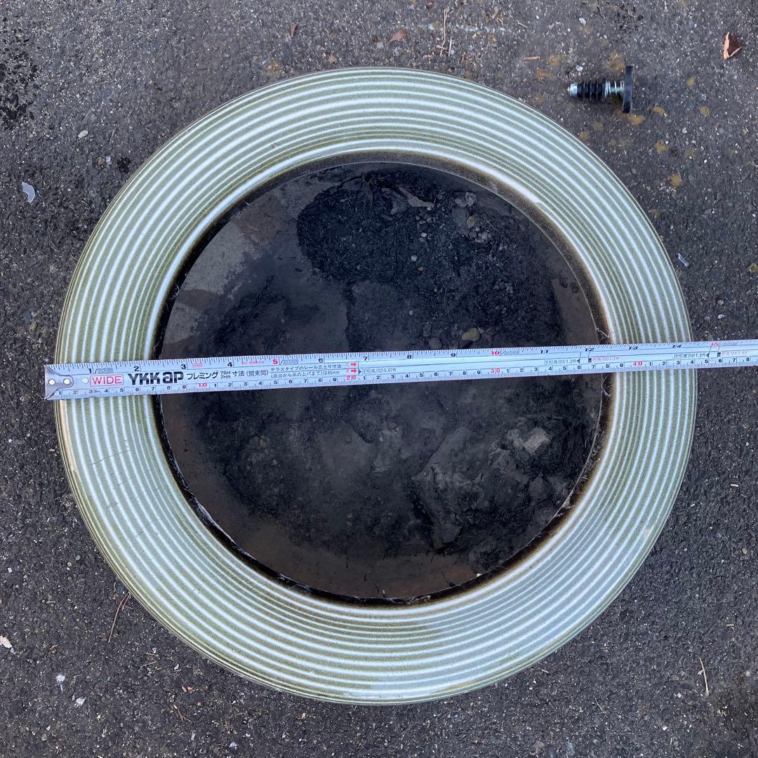 A-1 希少 松楽 睡蓮鉢 火鉢 波紋 刷毛目 陶器 メダカ鉢 雑貨 陶器製