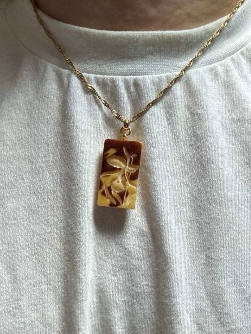 Vintage ゴールド　フラワー　ネックレス　一点物