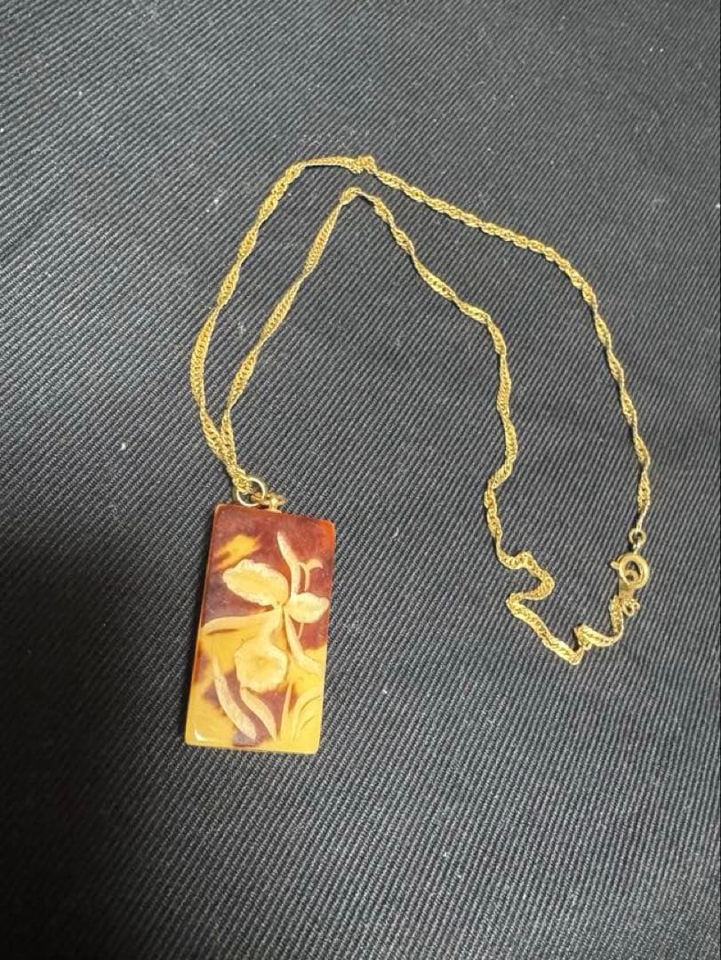 Vintage ゴールド　フラワー　ネックレス　一点物