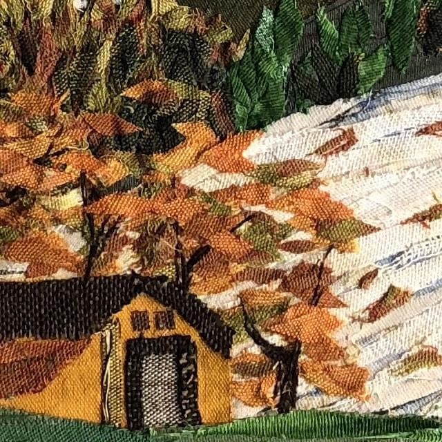 F6　北海道　アート作品　布の絵　コラージュ