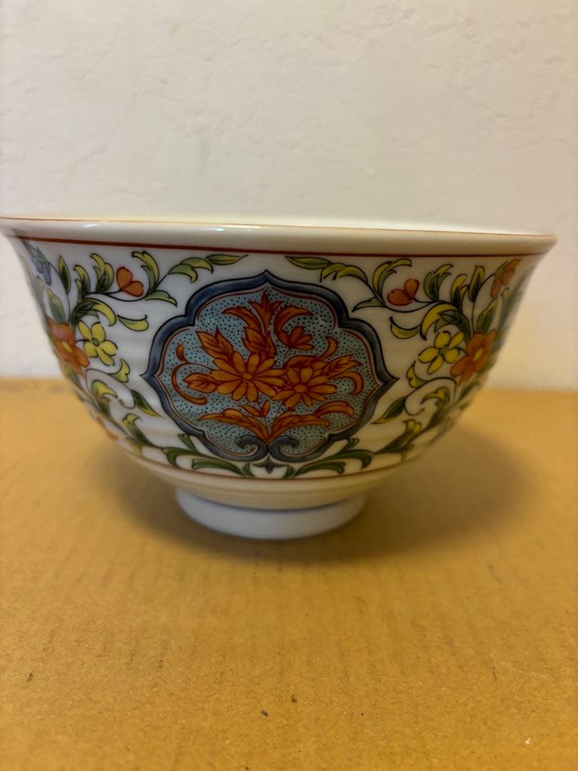 有田焼　京紫龍峰　絵変わり　どんぶり揃　花柄陶器　5個セット