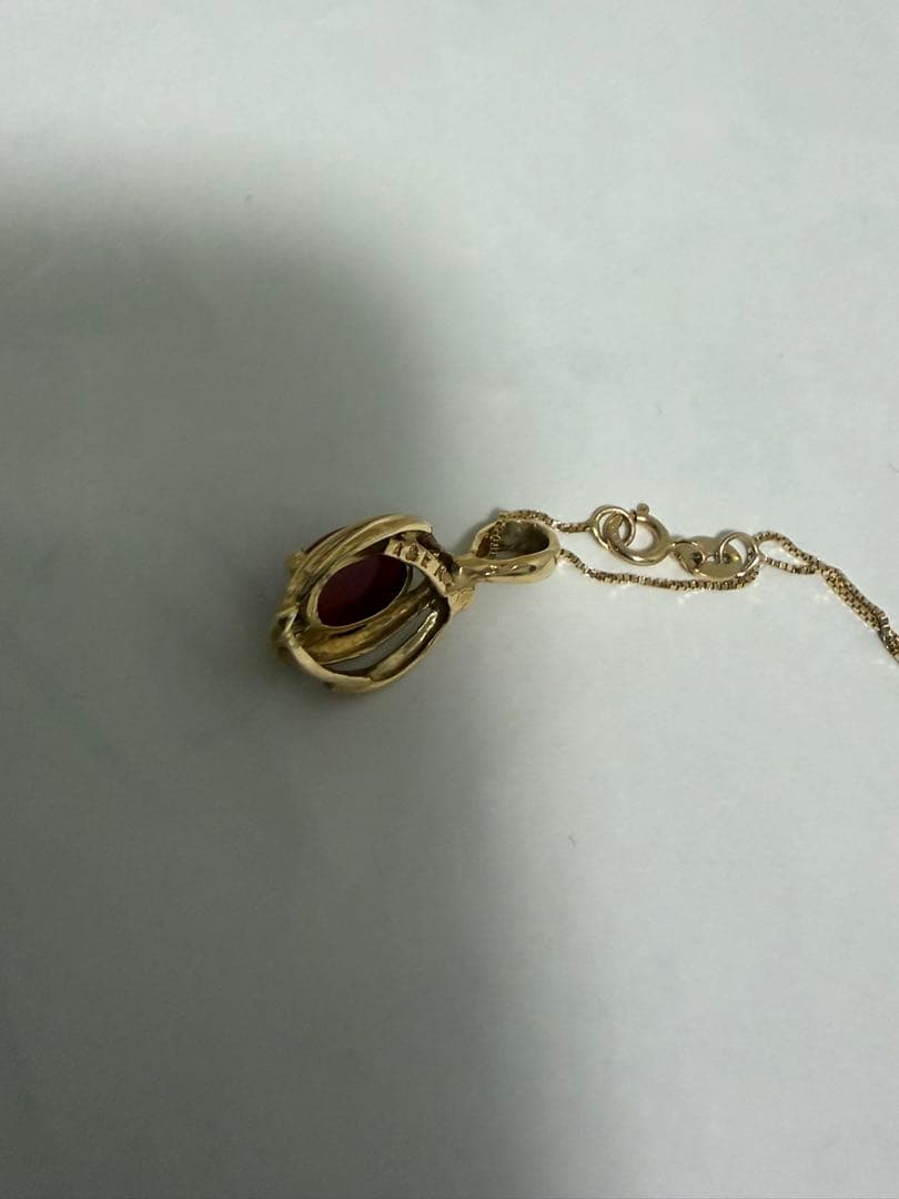 【美品✨️】【即購入⭕️】 14K 赤色石 ゴールド ネックレス