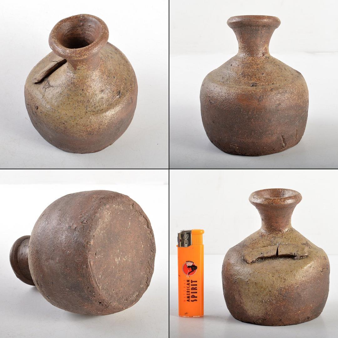 備前焼　古備前　江戸期　小無徳利　桂又三郎極め箱　M　R6132