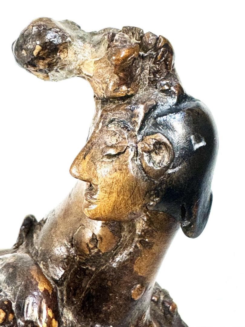 時代物 手彫り 瘤杢 葡萄杢 人物根彫 木彫刻 一点物 自然木 WWWT125