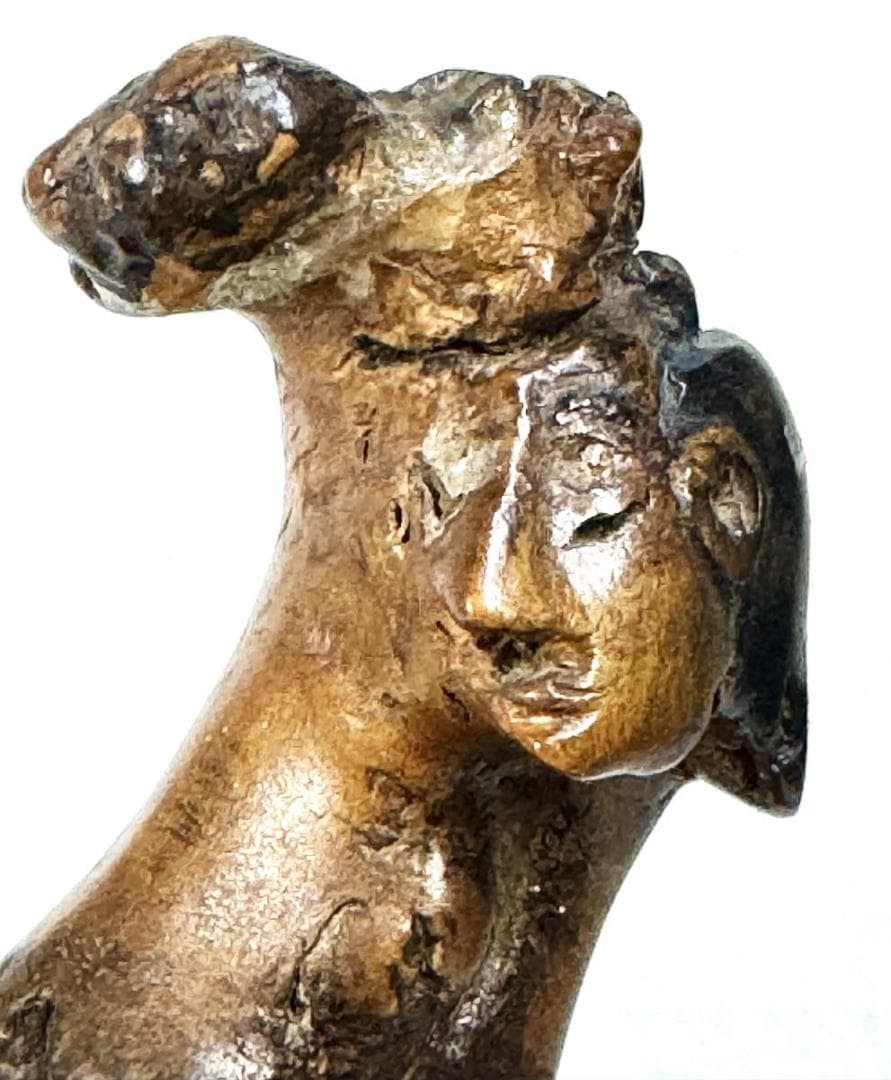 時代物 手彫り 瘤杢 葡萄杢 人物根彫 木彫刻 一点物 自然木 WWWT125