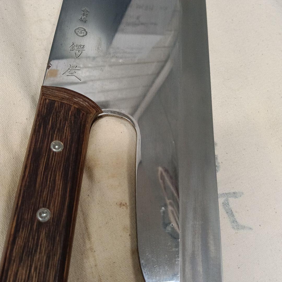 そば・麺切り包丁 合羽橋　木製ハンドル　鍔屋　上128