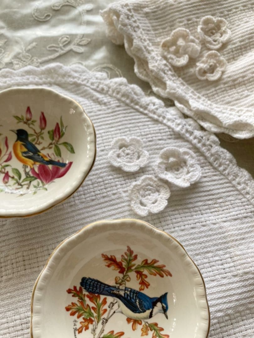 おまとめ専用へ移行④MADE in ENGLAND老舗窯 小鳥mini絵皿