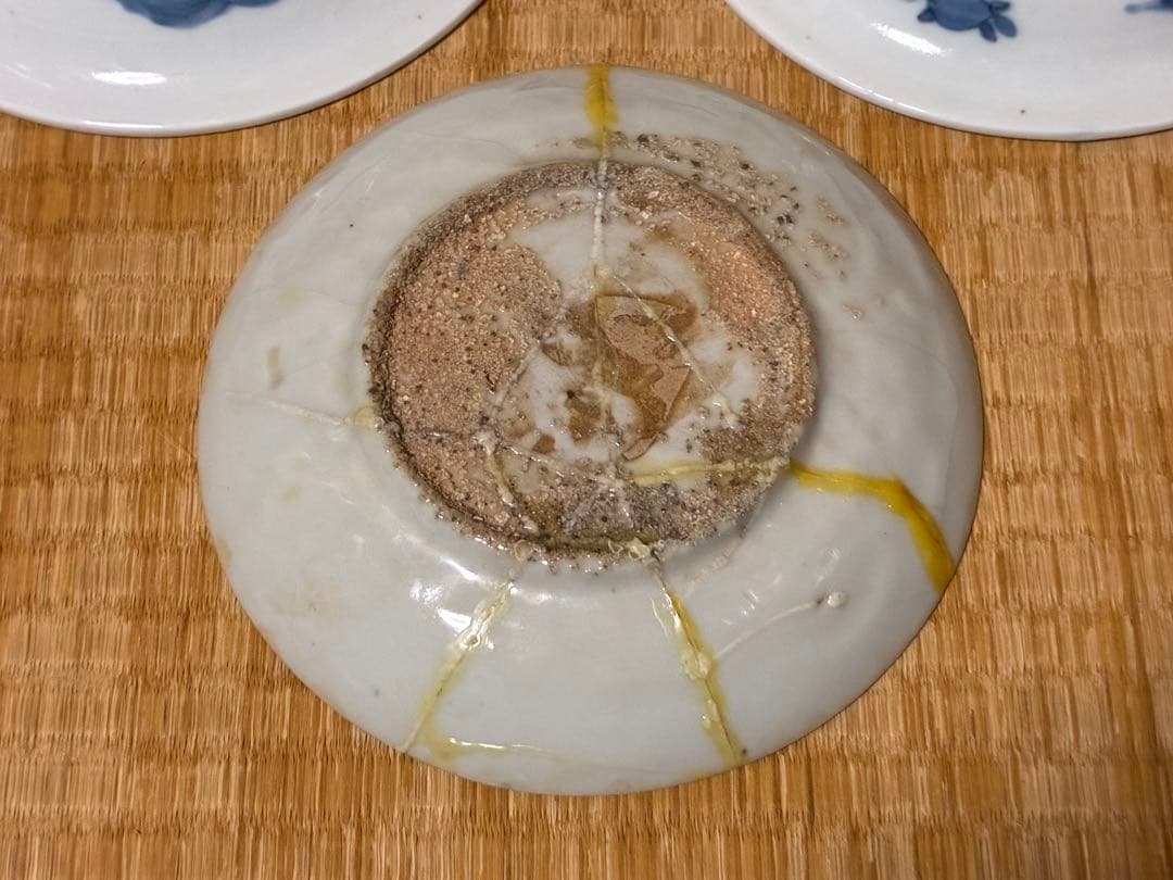 中国 唐物 李朝 染付 人物 龍紋 中皿 三枚 時代物 直しあり 印あり