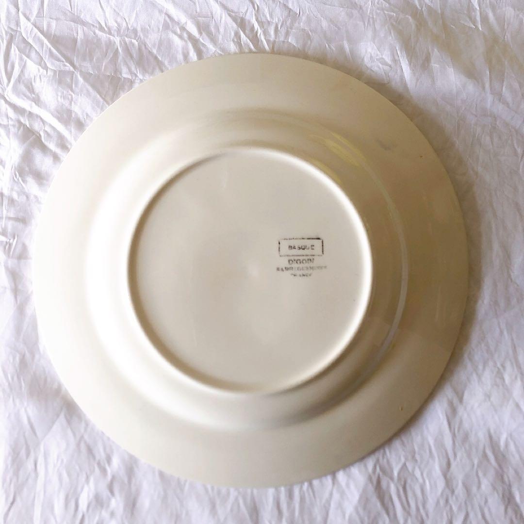ディゴワンサルグミンヌ バスク柄デイナープレート E フランスアンティーク食器