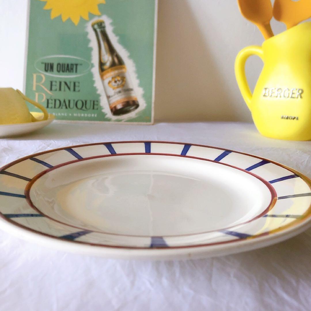 ディゴワンサルグミンヌ バスク柄デイナープレート E フランスアンティーク食器