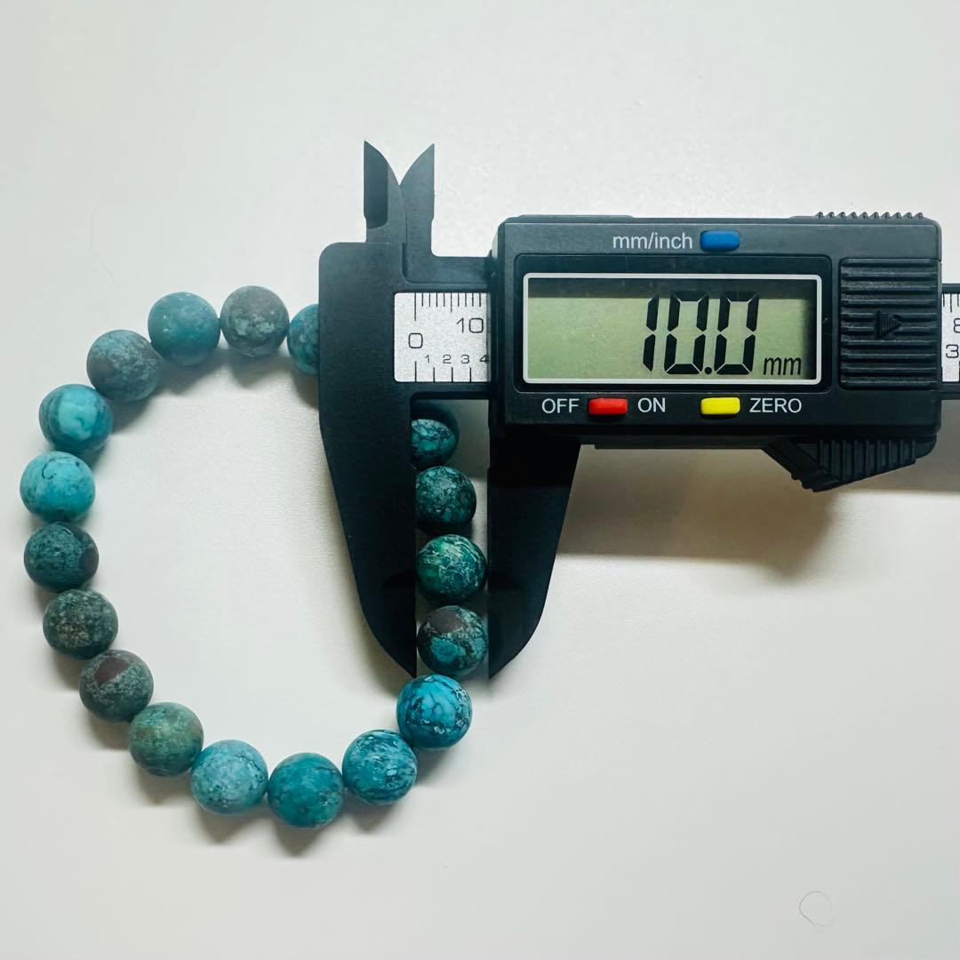 ターコイズ ブレスレット 天然石 マット 10mm 19粒 新品未使用