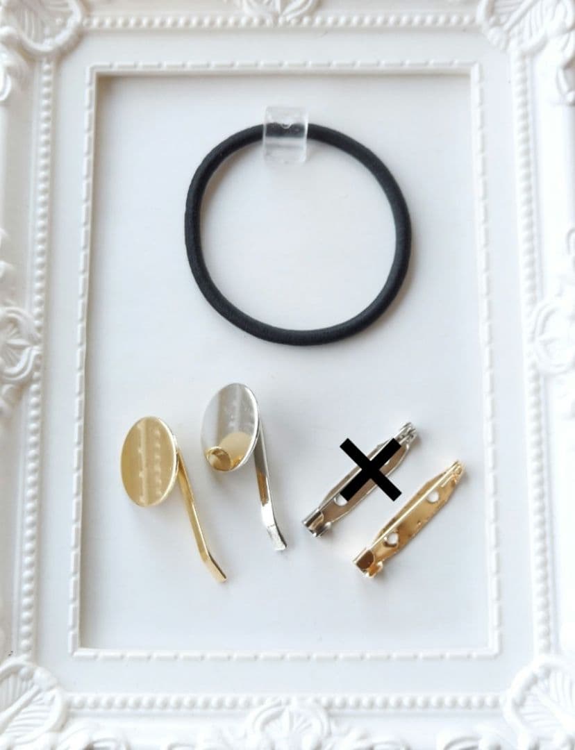 【1351】レジン　マトリカリア　ヘアゴム　ポニーフック　ブロ―チ　ハンドメイド