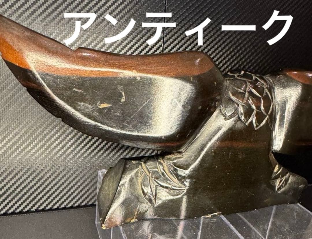 大迫力 鷲 イーグル 日本 高級 木製 彫刻 当時物45年前 美術品 オブジェ