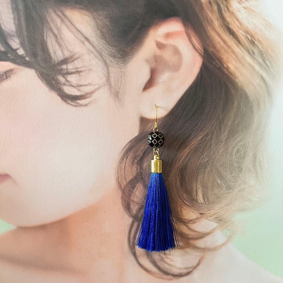 ☆❤️ タッセル　和柄　ピアス　パール　和装　洋装　イヤリング