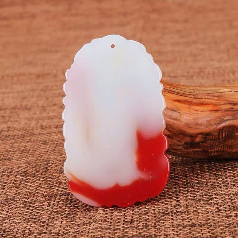 羊脂赤白玉竜牌玉竜のペンダント