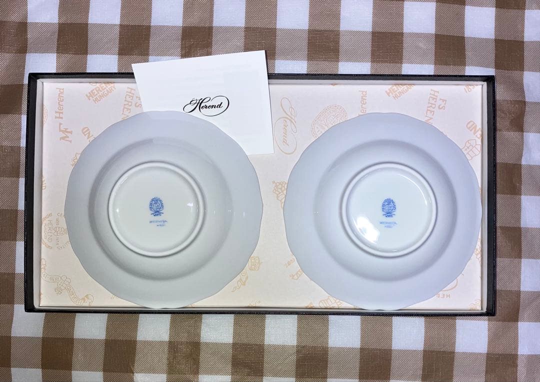 Herend ヘレンド　ボウルペアセット 14cm 白　新品　高島屋