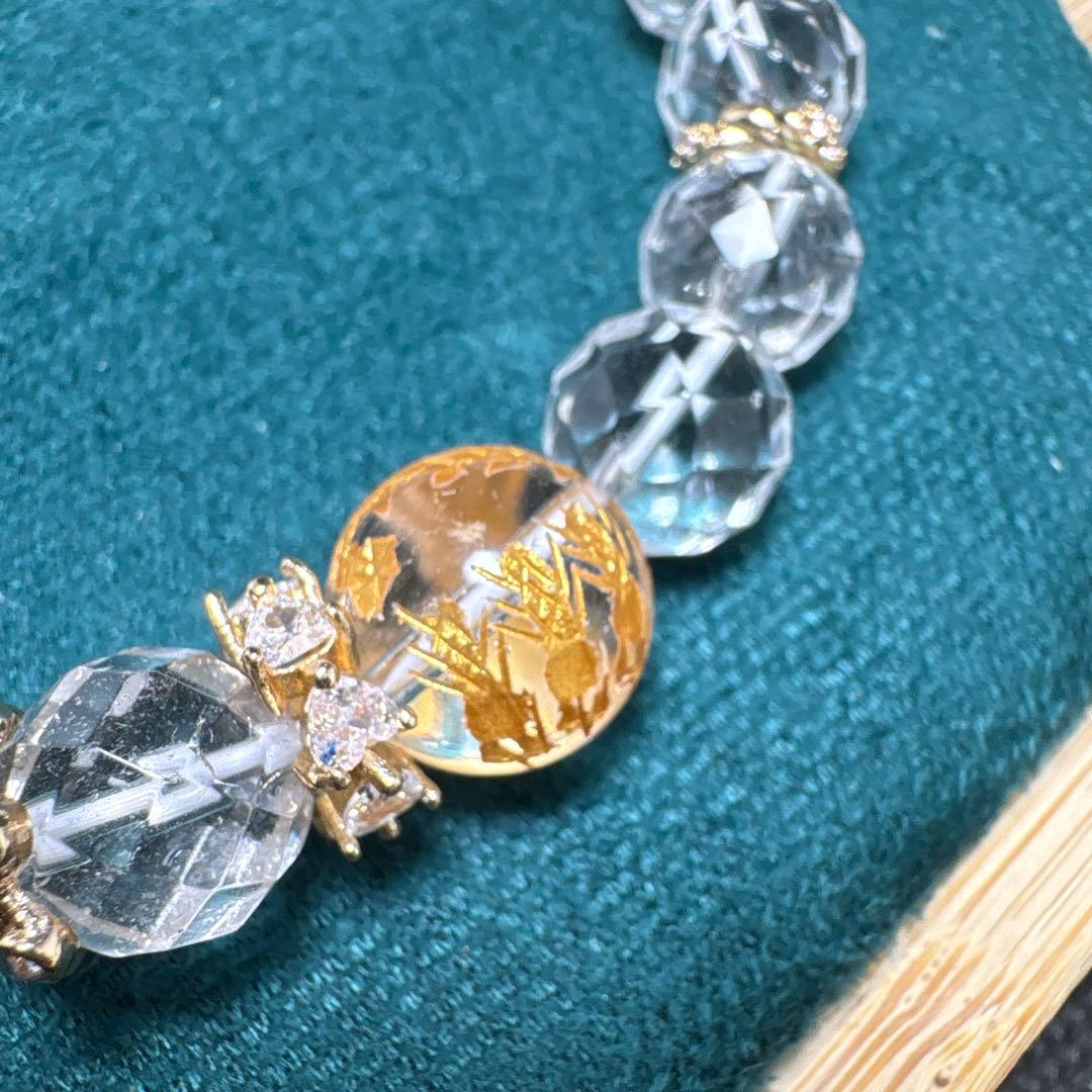 ＊みーにゃん様お取り置き11/4水晶　皇帝龍　天珠　ブレスレット