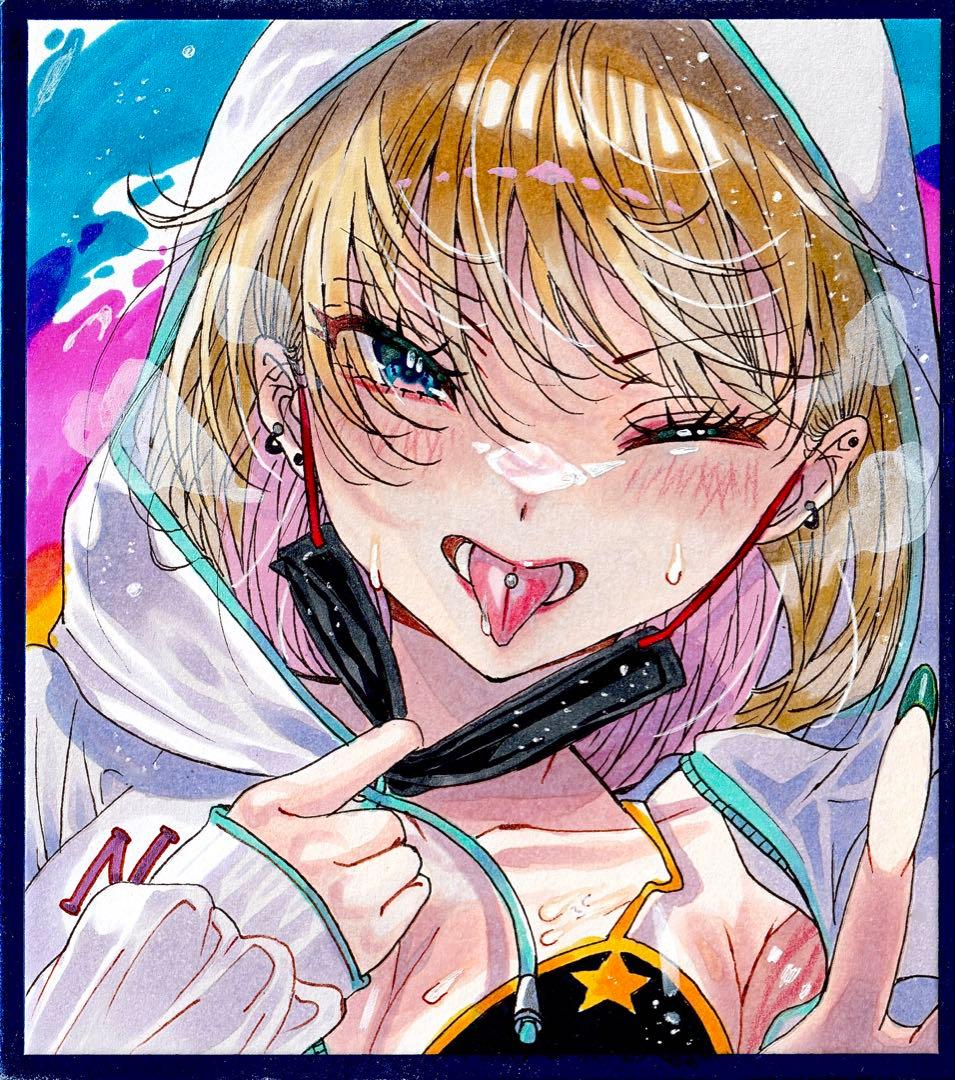 ノ*マ様 ギャル 手描きイラスト オリジナルイラスト アナログイラスト 一点物