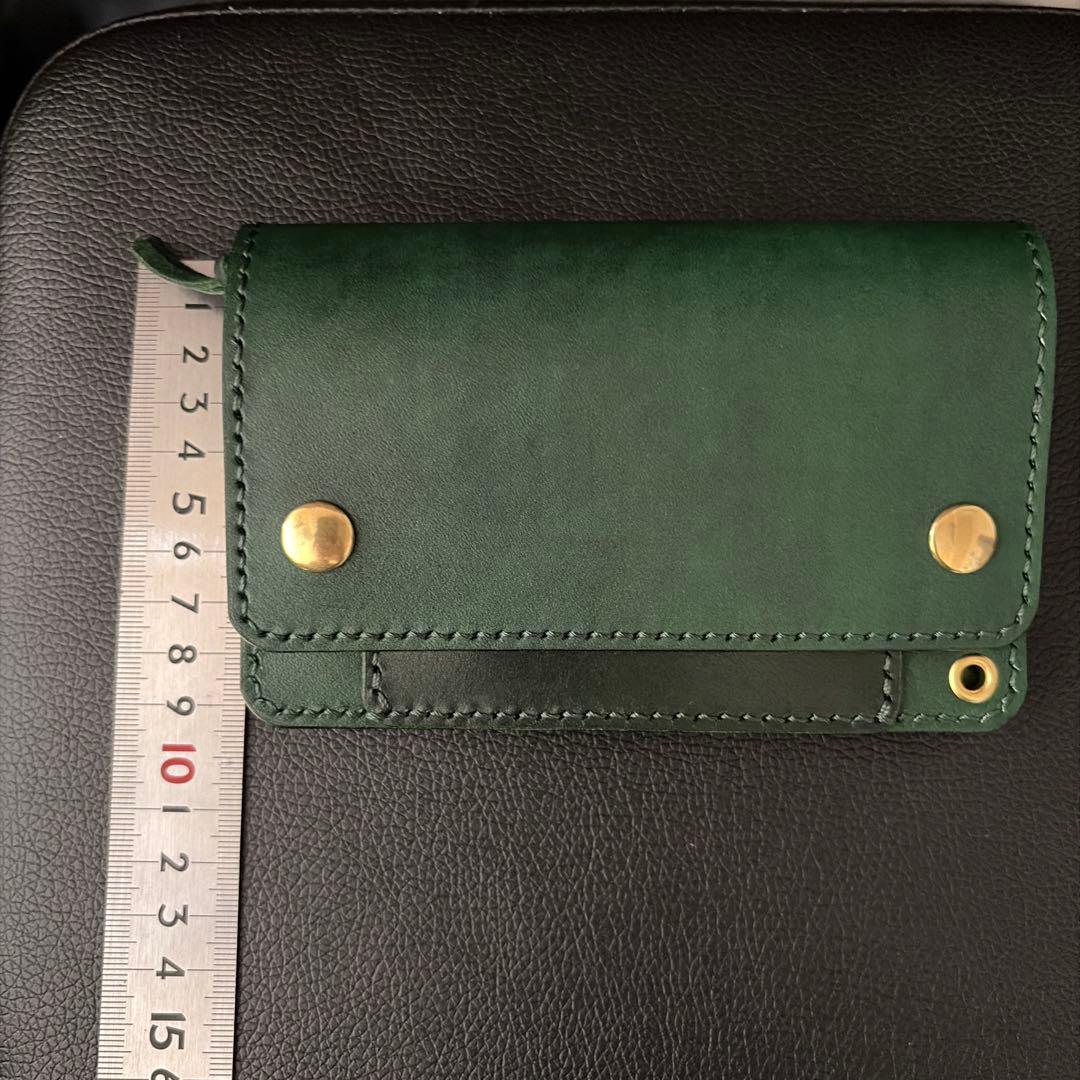 姫路レザー　ミドルトラッカーウォレット【3層/手染め/ハンドメイド】