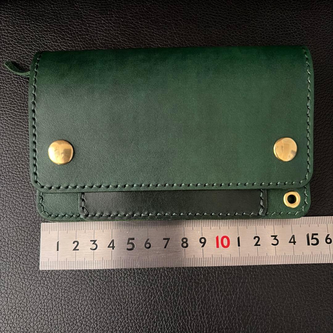 姫路レザー　ミドルトラッカーウォレット【3層/手染め/ハンドメイド】