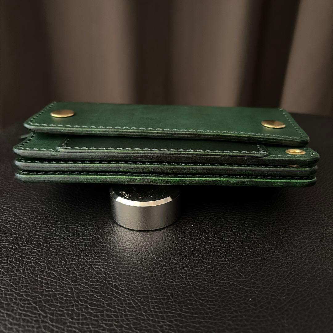 姫路レザー　ミドルトラッカーウォレット【3層/手染め/ハンドメイド】