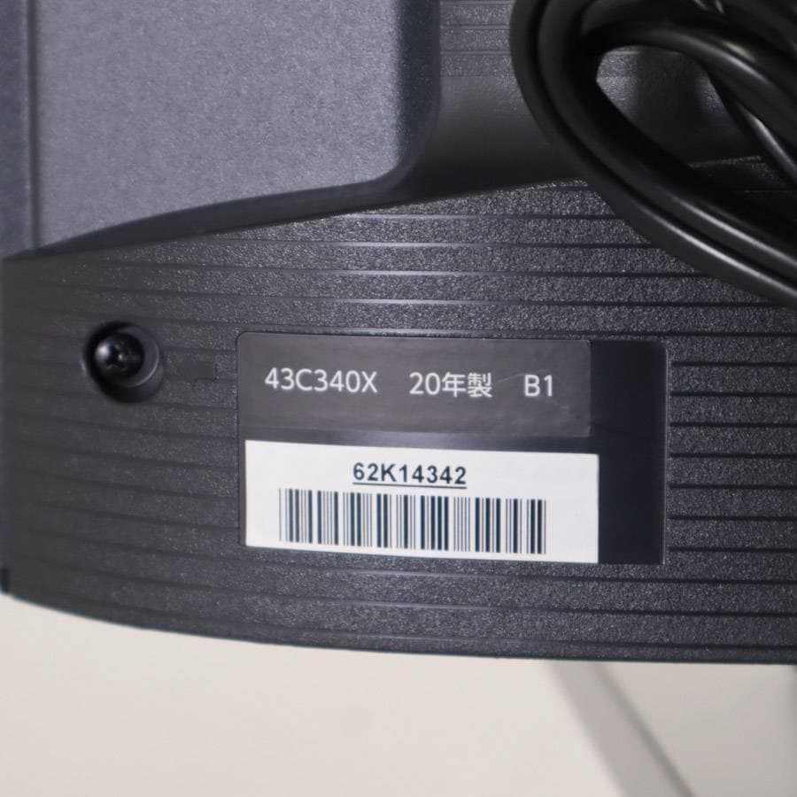 20年製 東芝 4K レグザ 43インチ テレビ 43C340X リモコン付き