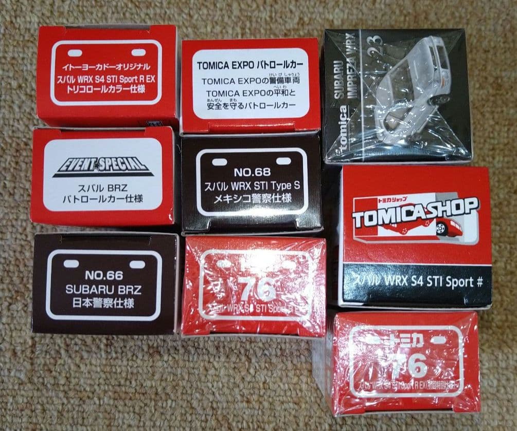 トミカ　スバル　10台　まとめ売り　フラッグ付き