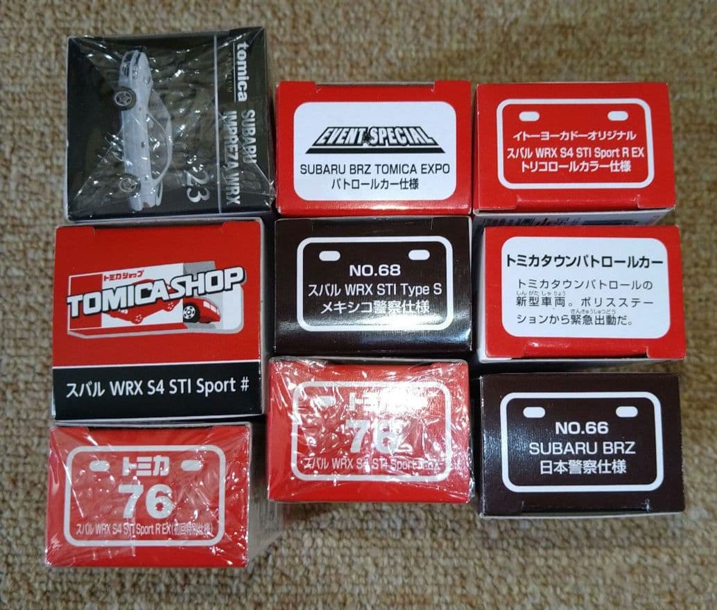 トミカ　スバル　10台　まとめ売り　フラッグ付き