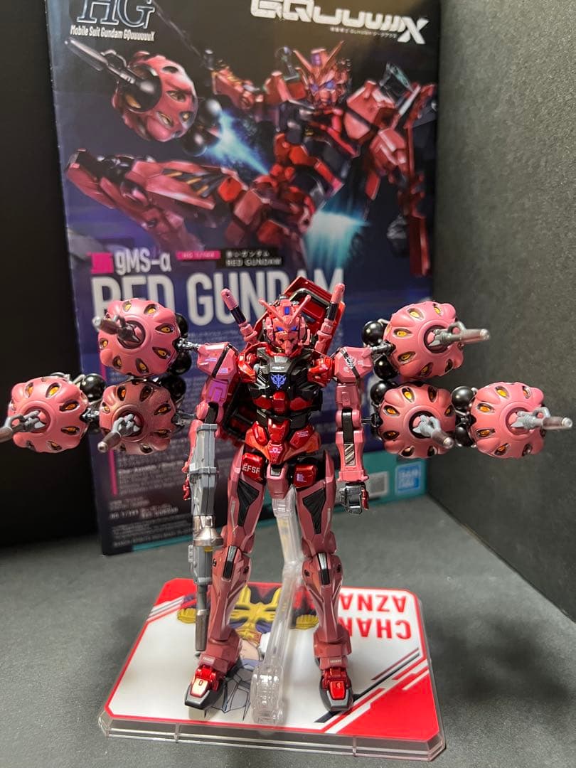 2機セット　HG 赤いガンダム(ビット6基)白いガンダム全塗装 完成品