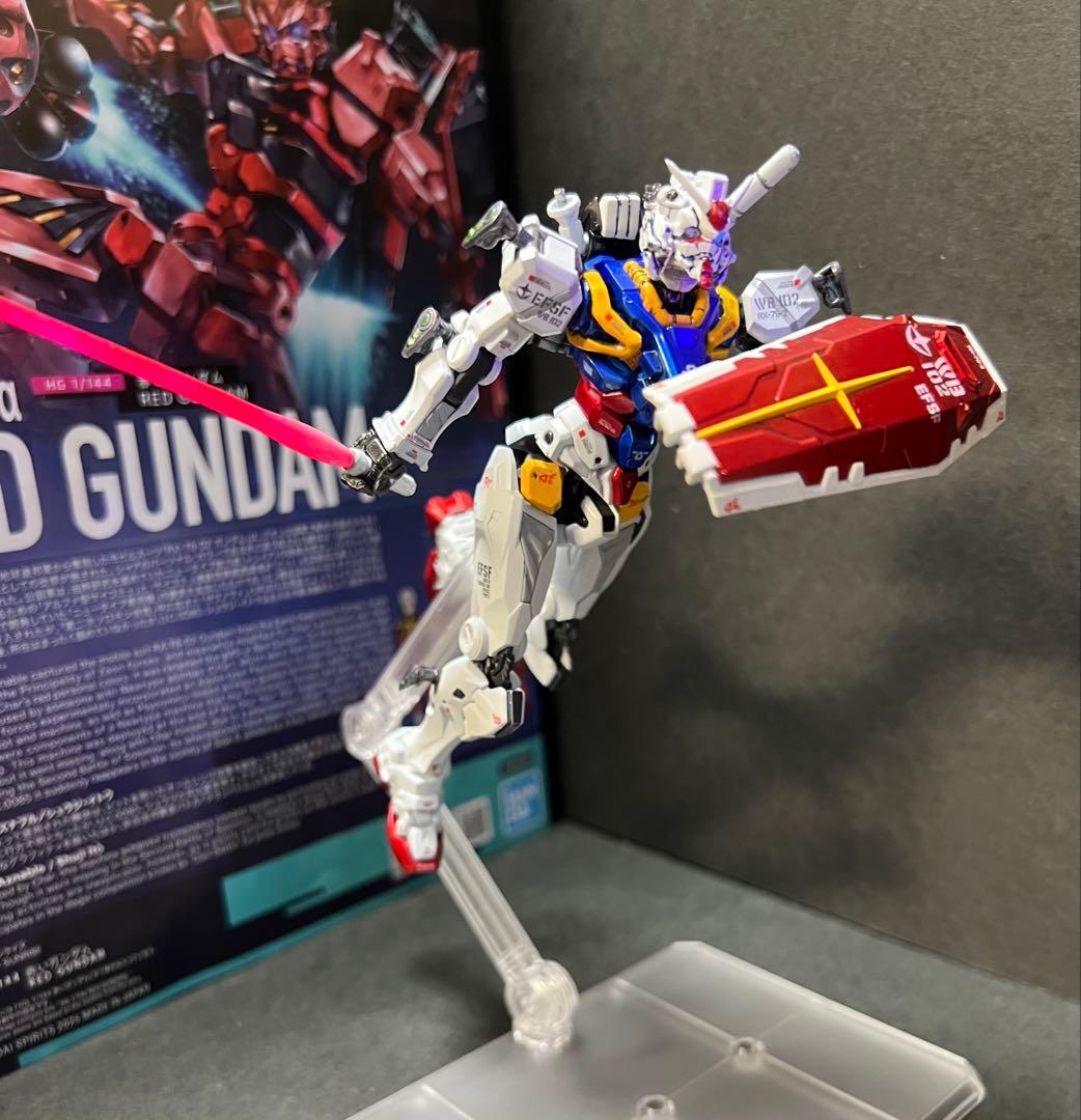 2機セット　HG 赤いガンダム(ビット6基)白いガンダム全塗装 完成品