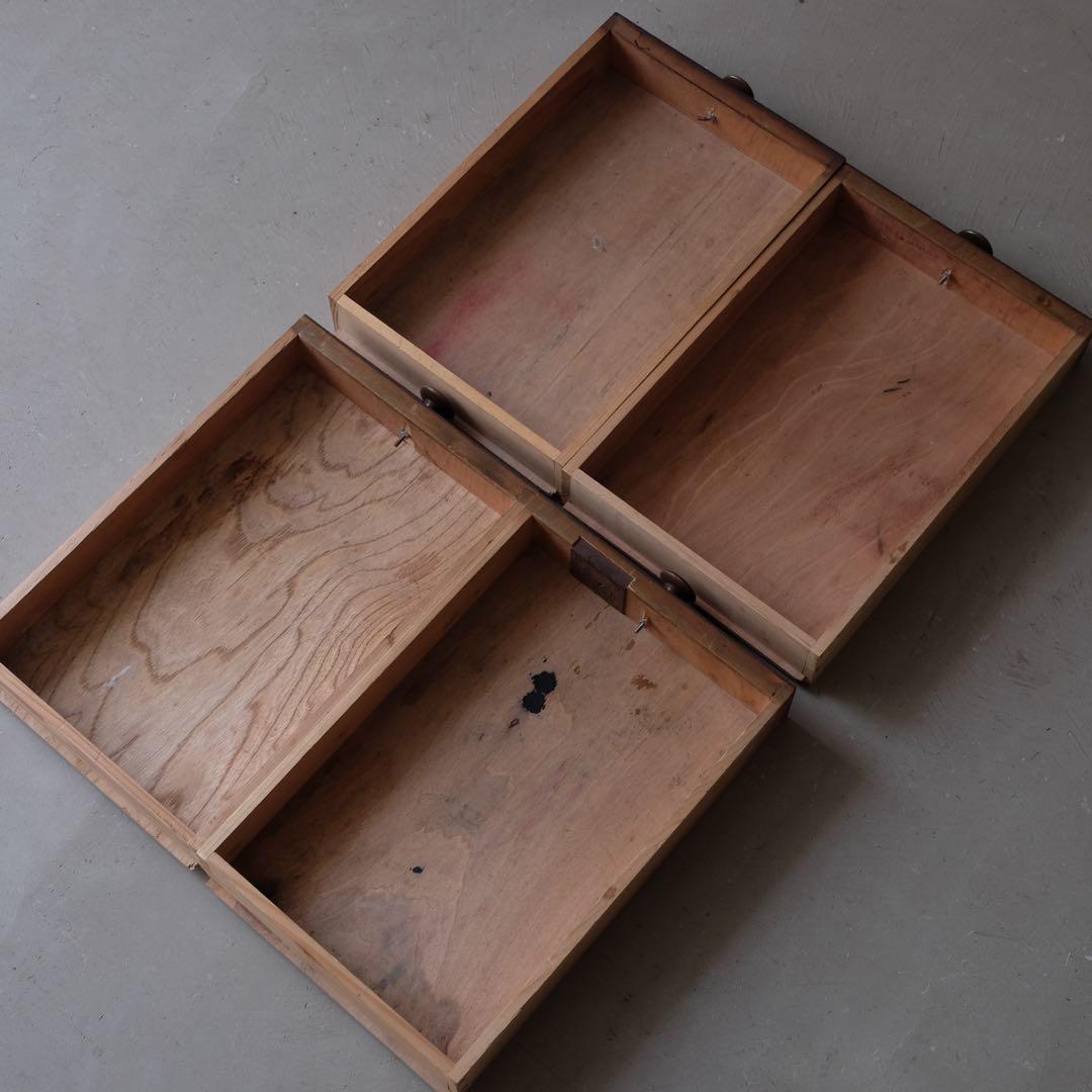 栓材 木製ツマミの４杯小引き出し　抽斗 書類棚 小物入れ 古家具 古道具 レトロ