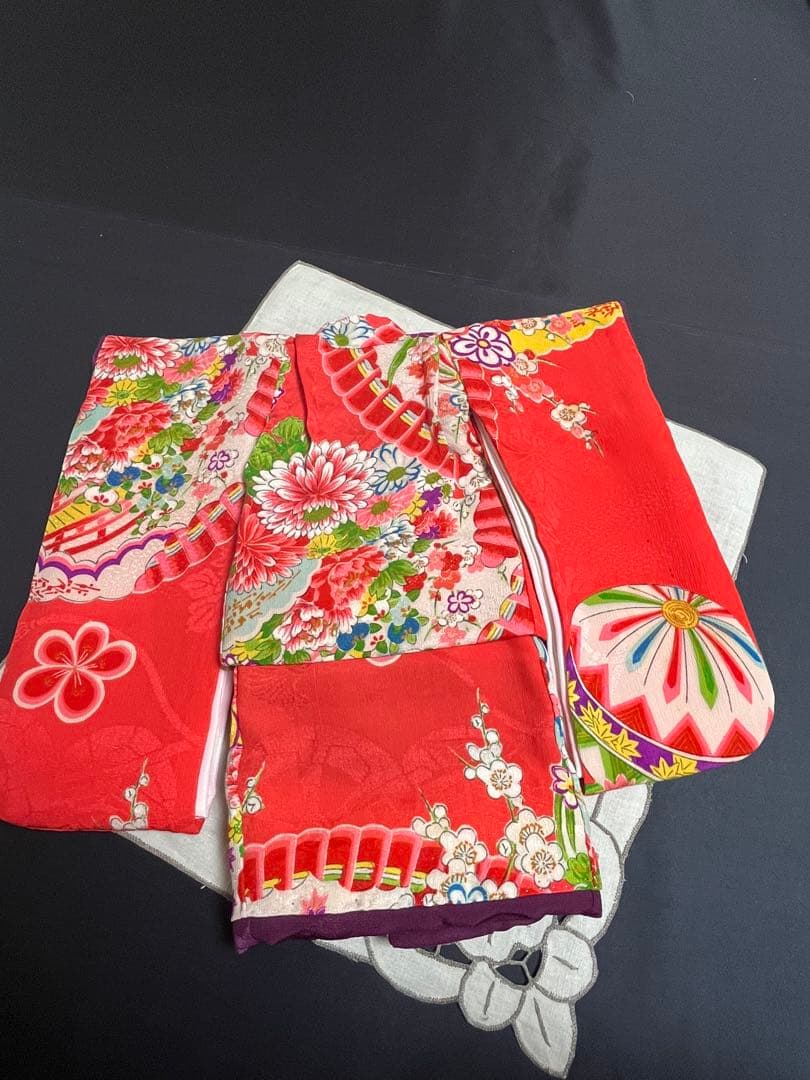 ▪️市松人形の着物 帯と被布のセット▪️8号▪️32cm 位用