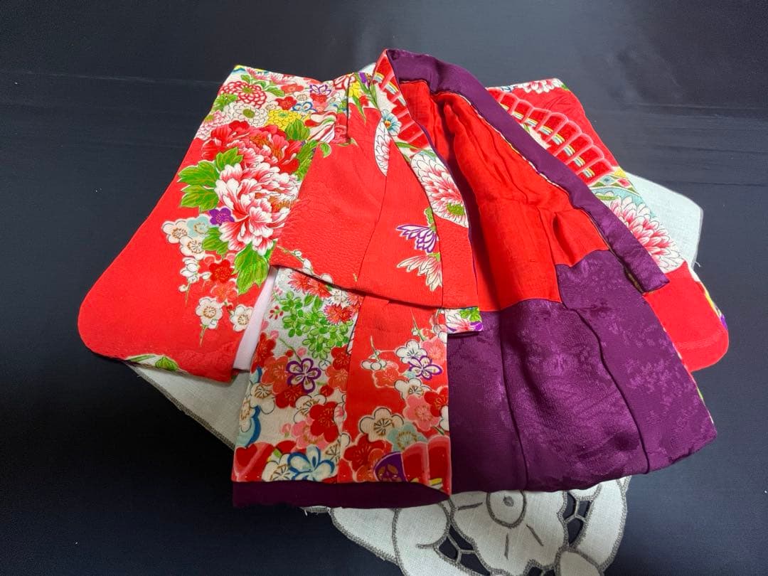 ▪️市松人形の着物 帯と被布のセット▪️8号▪️32cm 位用
