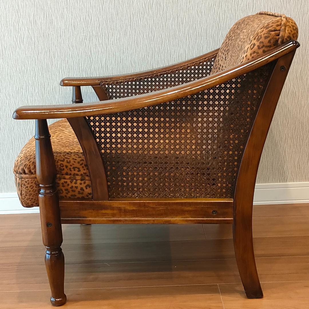 〈希少〉　カリモク　アームチェア　一人掛けソファ　ヒョウ　カゴメ②