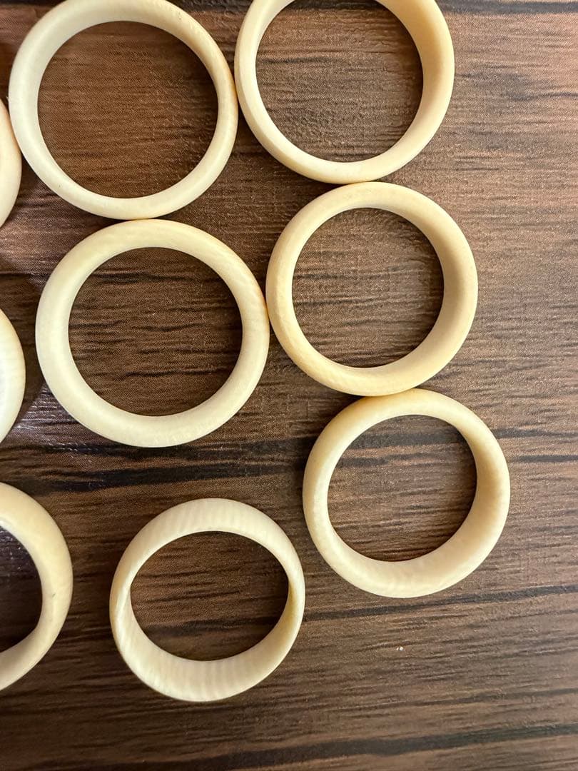 天然素材 20点 鯨歯風指輪 東洋彫刻 象牙調 アクセサリー