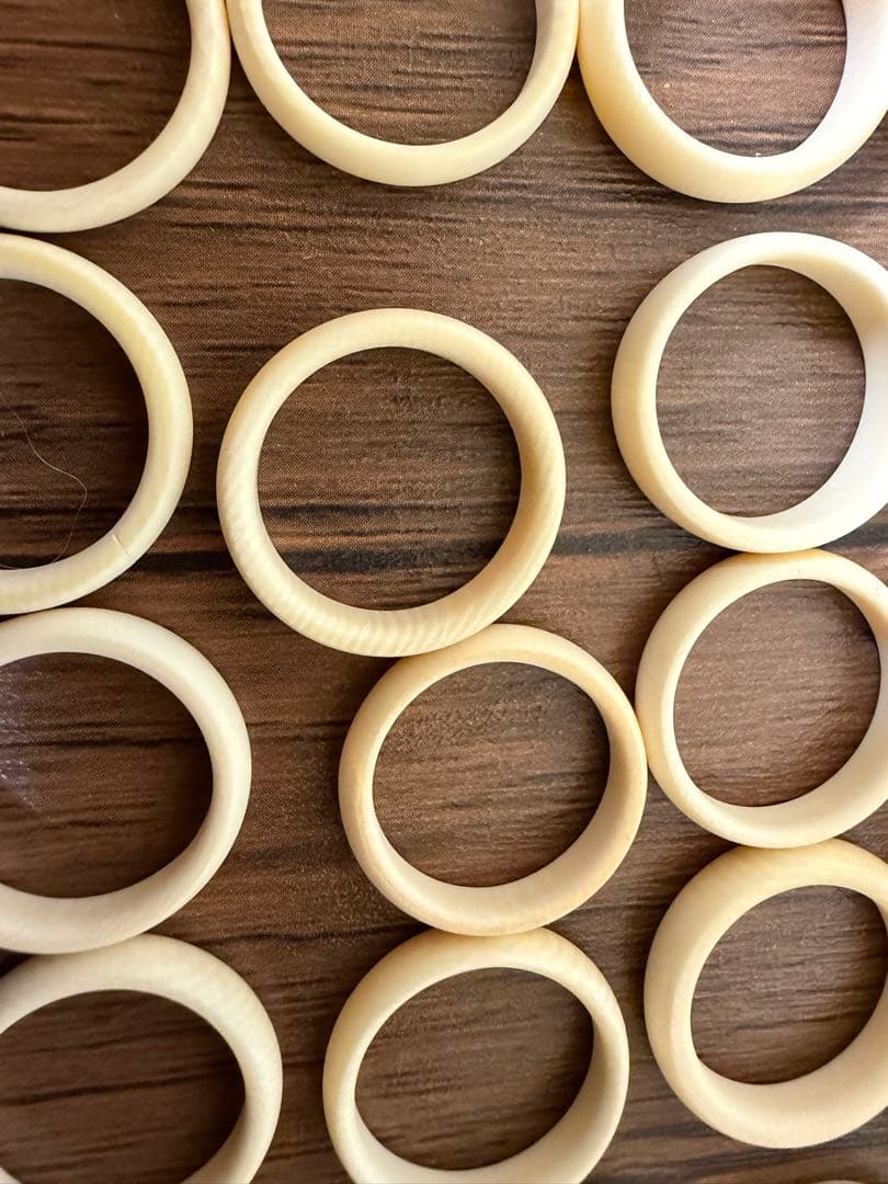 天然素材 20点 鯨歯風指輪 東洋彫刻 象牙調 アクセサリー