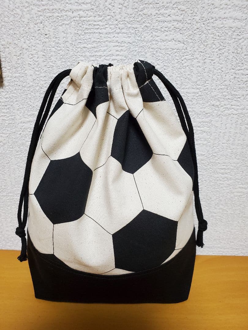 給食袋コップ入れ２枚セット   サッカーボール柄×