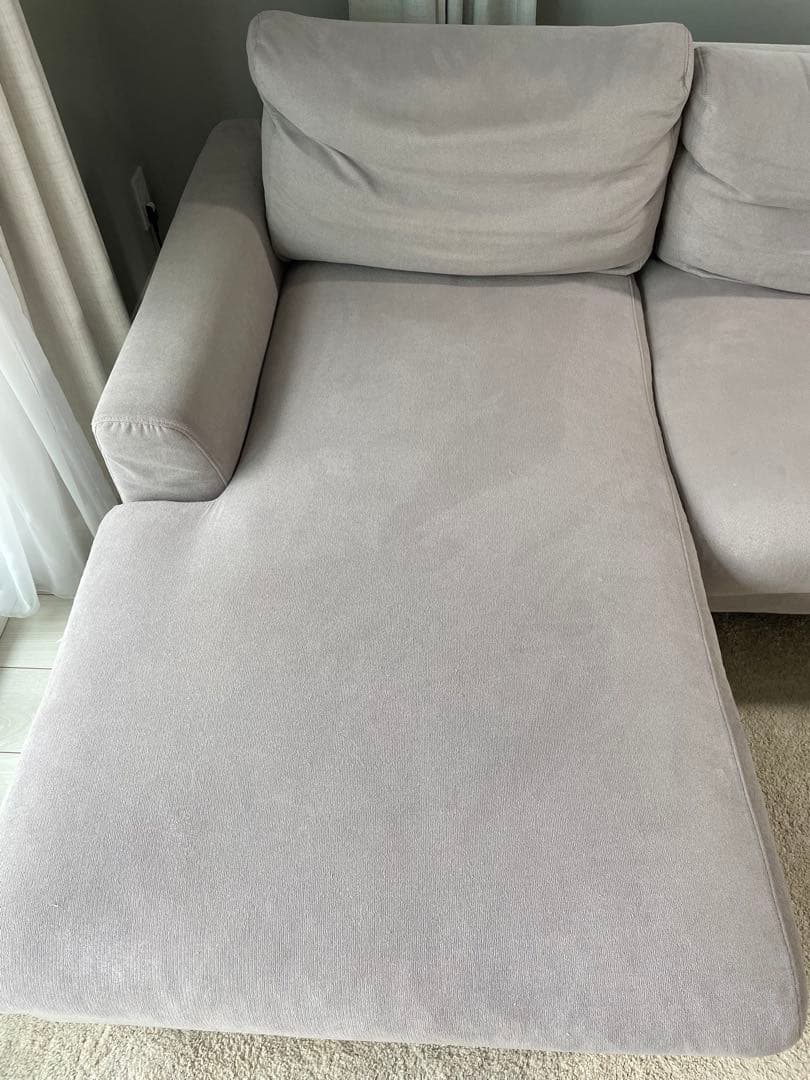 TAPIS タピス　カウチソファ　ファブリック　グレー　３人掛け　L字