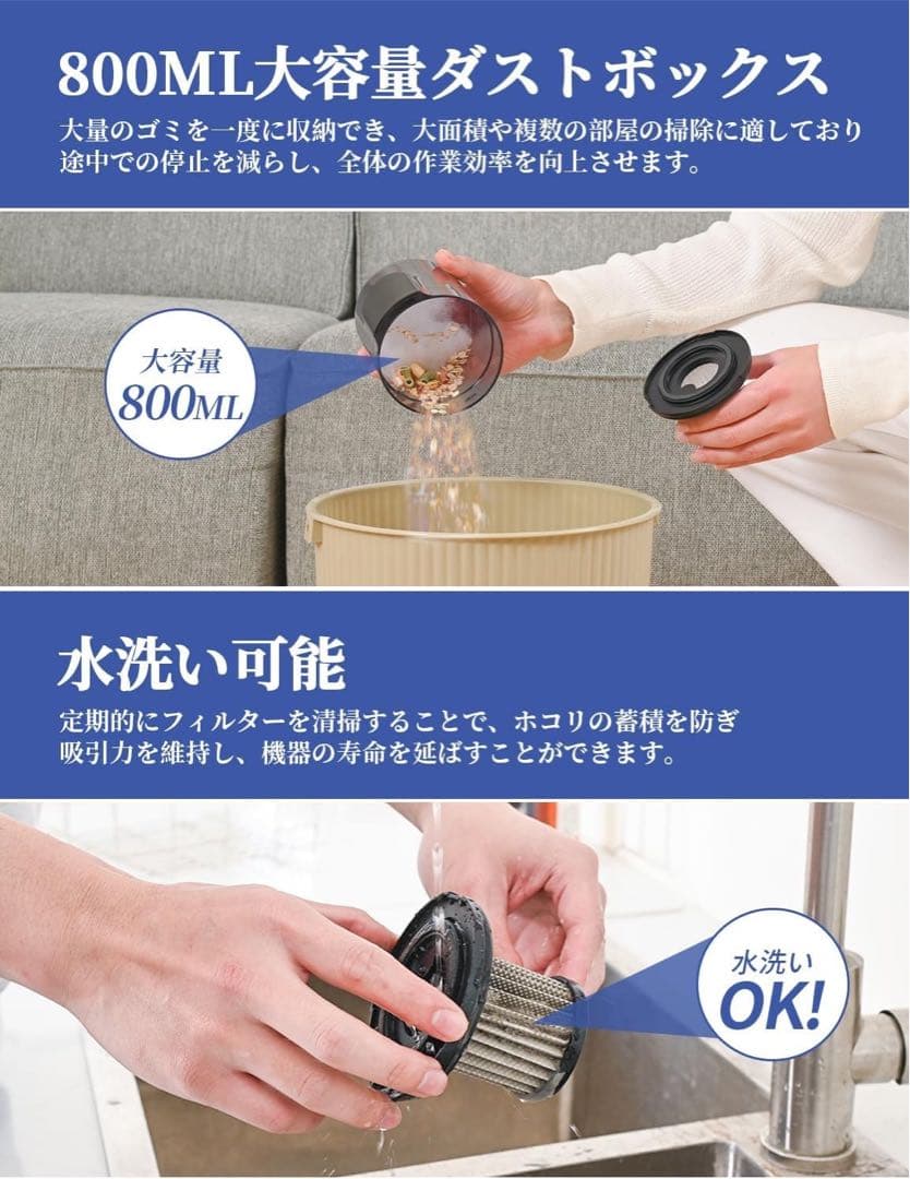 新品未使用 掃除機 コード式 45KPa強力吸引 超軽量コード ブラック