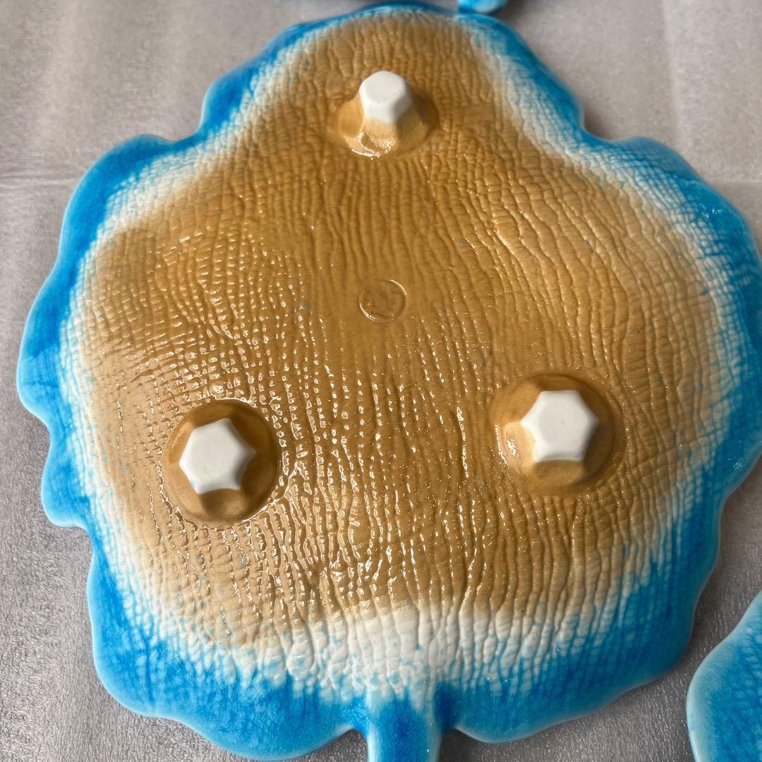 有田焼　滋山窯　青文趾　葉型焼物皿揃　中皿✖️5枚