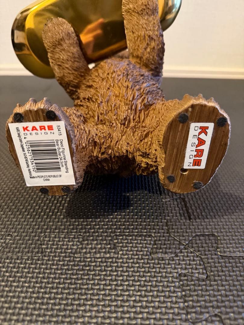【美品】KARE クマのトレイ付き置物