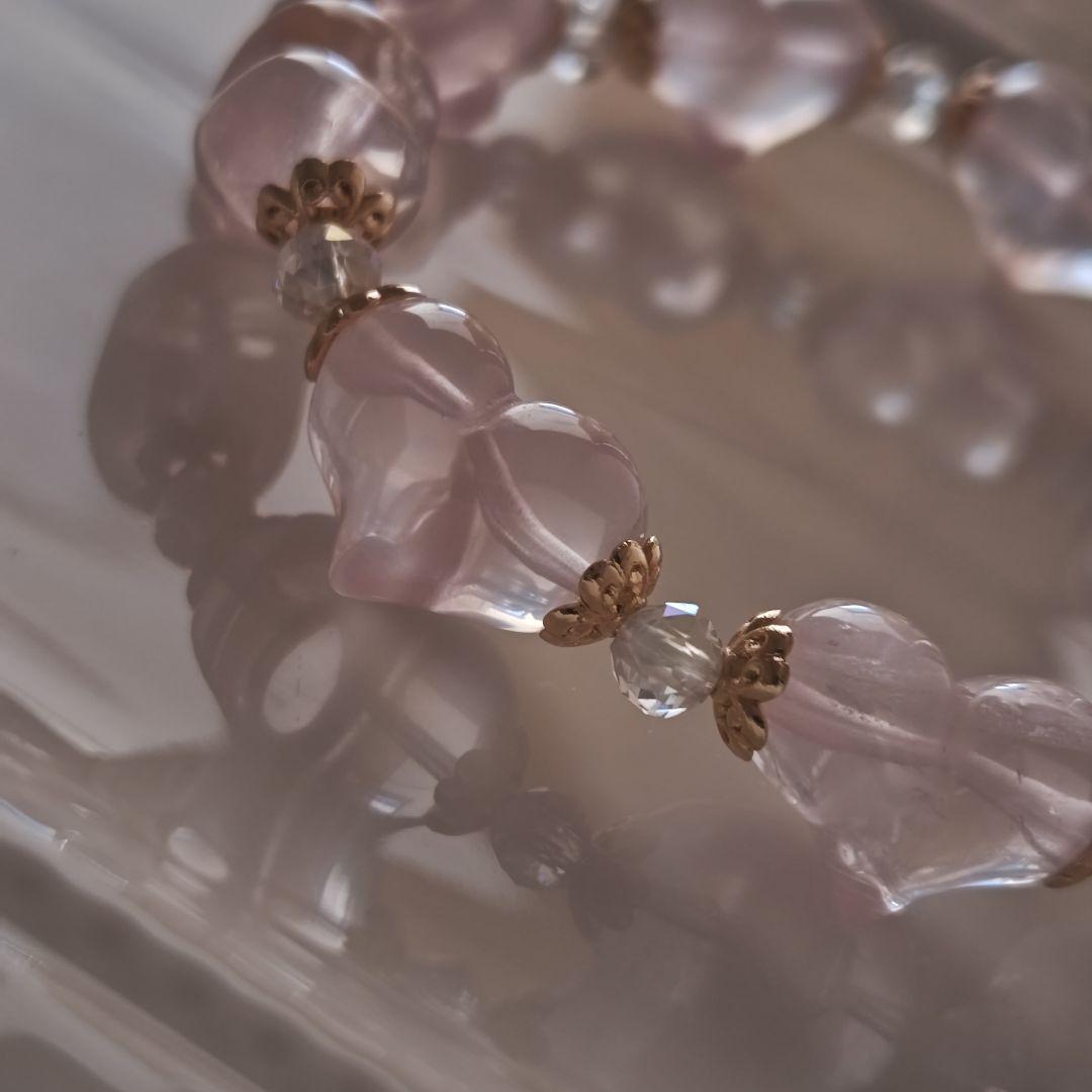 ご確認専用です♡スターちらほらローズクオーツ　ぷっくりハートブレス