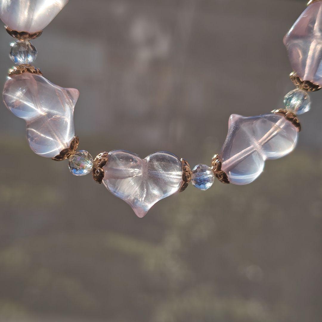 ご確認専用です♡スターちらほらローズクオーツ　ぷっくりハートブレス