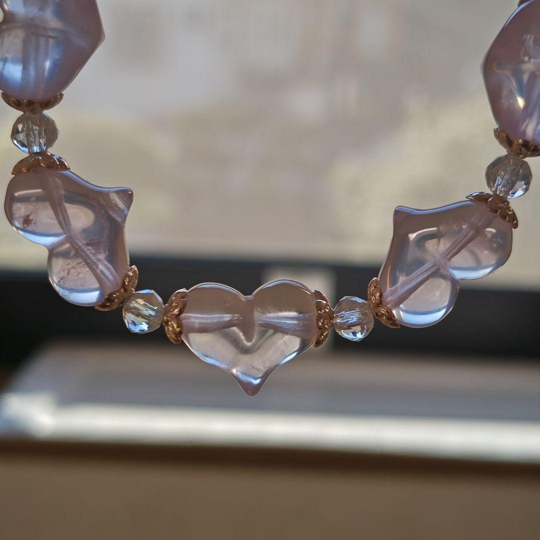 ご確認専用です♡スターちらほらローズクオーツ　ぷっくりハートブレス