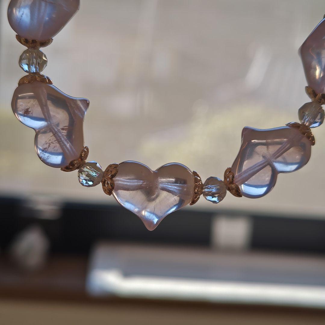 ご確認専用です♡スターちらほらローズクオーツ　ぷっくりハートブレス